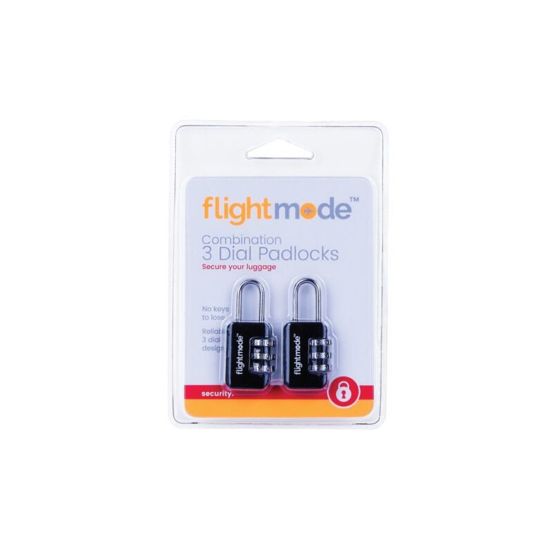Flightmode 3 Dial Padlock 2 Pack