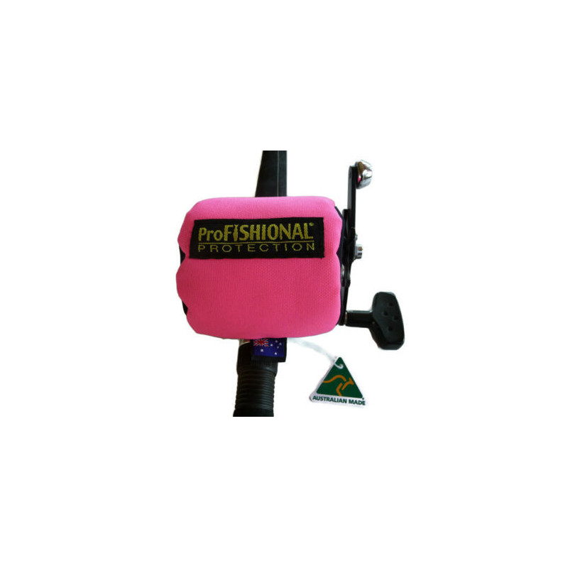 Overhead Fishing Reel Cover Pink Small Size - padded - Made in Australia
